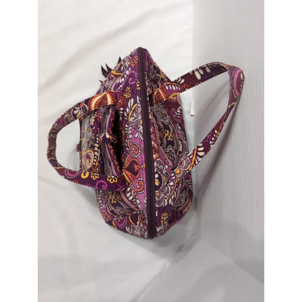 VERA BRADLEY Purple Paisley lined Floral Cosmetics Bag Lunch Bag and ID holder
